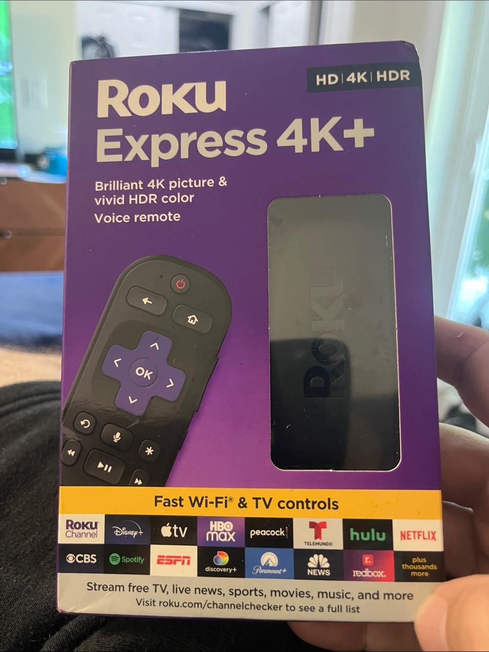 Roku Express 4K+ Streaming Player - Purple and Black